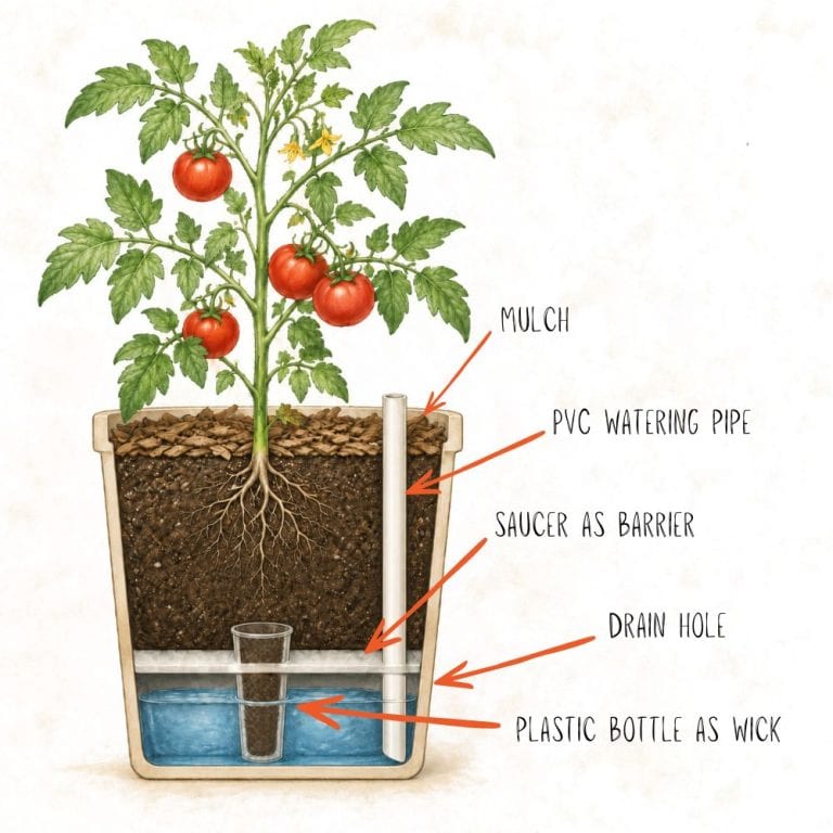 DIY Self-Watering Planter: How to Convert Any Pretty Pot (No Ugly Buckets)