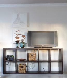 Bookshelf as media cabinet